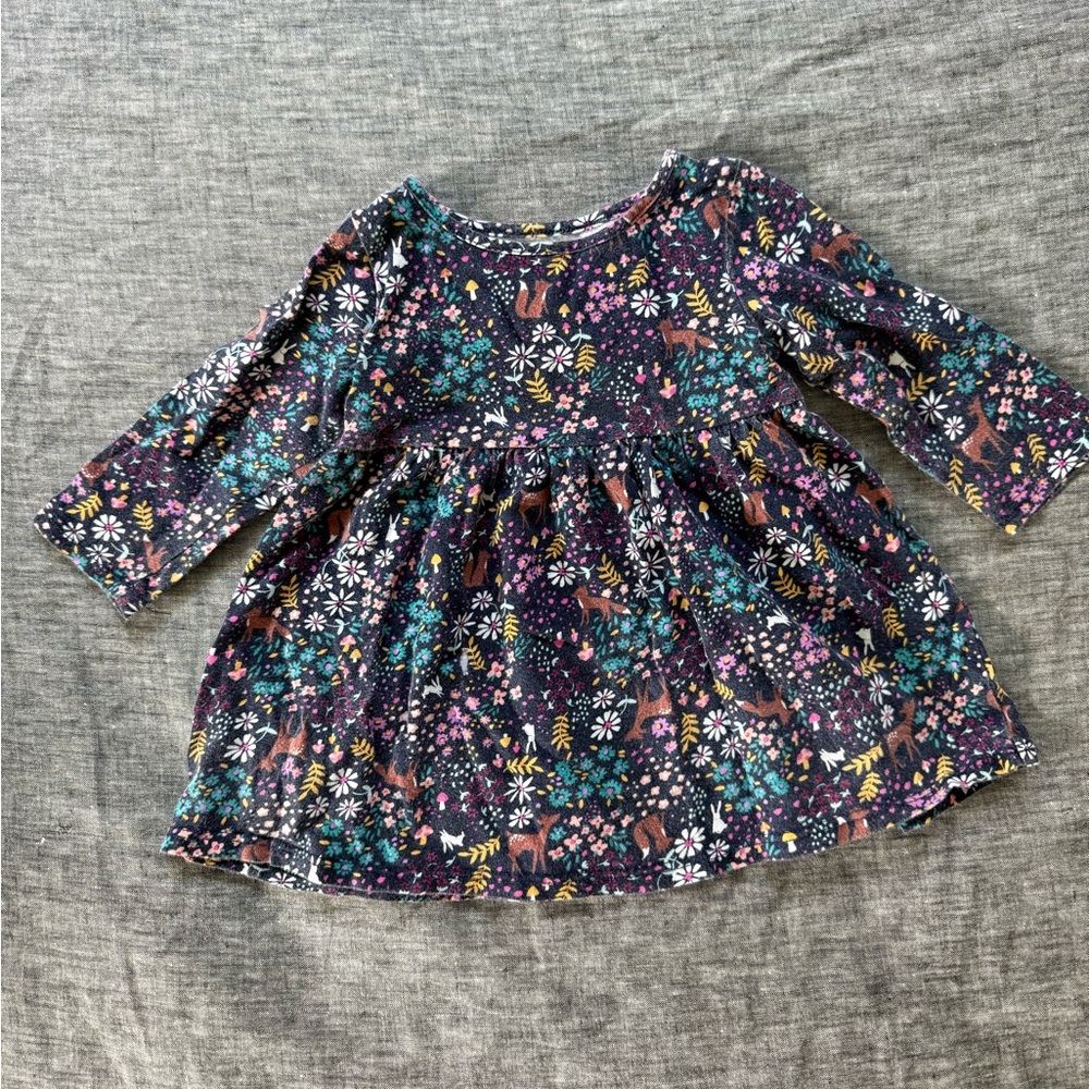 Jumping Beans baby girls’ woodland/floral dress, 12m